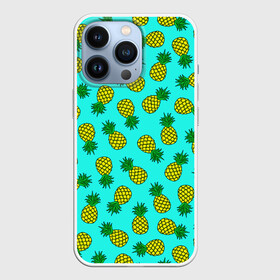 Чехол для iPhone 13 Pro с принтом Ананасы аква в Петрозаводске,  |  | ananas | aqua | exotic | food | pineapple | summer | tropical | аква | ананасики | ананасы | десерт | джунгли | еда | лето | листья | море | овощи | океан | острова | отпуск | пальмы | плоды | пляж | растения | тропики | тропические