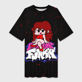 Платье-футболка 3D с принтом Friday Night Funkin в Петрозаводске,  |  | friday night funkin | в пятницу вечером | детям | логотипы игр | мелодия пятничного вечера | мультяшный | персонажи игр | пико | пятничный вечер фанкин | фанкин