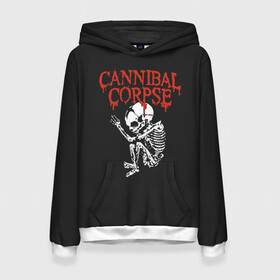 Женская толстовка 3D с принтом Cannibal Corpse в Петрозаводске, 100% полиэстер  | двухслойный капюшон со шнурком для регулировки, мягкие манжеты на рукавах и по низу толстовки, спереди карман-кенгуру с мягким внутренним слоем. | cannibal corpse | kreator | slayer | sodom | анархия | блэк метал | гаражный рок | гитара | гранж | дэт метал | металл | панк рок | рок музыка | рок н ролл | рокер | треш метал | труп каннибал | тяжелый рок | хард рок