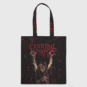 Шоппер 3D с принтом Cannibal Corpse | Skeleton в Петрозаводске, 100% полиэстер | Плотность: 200 г/м2; Размер: 34×35 см; Высота лямок: 30 см | blood | bones | cannibal corpse | skeleton | skull | кости | кровь | скелет | труп каннибала | череп