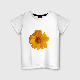 Детская футболка хлопок с принтом Подсолнух в Петрозаводске, 100% хлопок | круглый вырез горловины, полуприлегающий силуэт, длина до линии бедер | иллюстрации | картинки | лето | подсолнух | популярные | прикольные | природа | тренд | цветы
