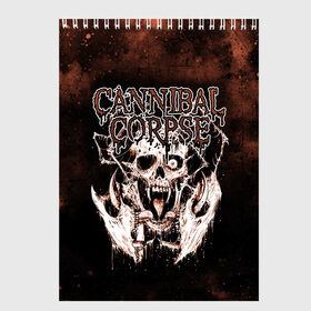 Скетчбук с принтом Cannibal Corpse в Петрозаводске, 100% бумага
 | 48 листов, плотность листов — 100 г/м2, плотность картонной обложки — 250 г/м2. Листы скреплены сверху удобной пружинной спиралью | Тематика изображения на принте: canibal corpse | cannibal corpse | death metal | группы | дэт метал | канибал корпс | метал | рок