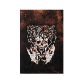 Обложка для паспорта матовая кожа с принтом Cannibal Corpse в Петрозаводске, натуральная матовая кожа | размер 19,3 х 13,7 см; прозрачные пластиковые крепления | Тематика изображения на принте: canibal corpse | cannibal corpse | death metal | группы | дэт метал | канибал корпс | метал | рок