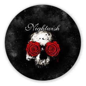 Коврик для мышки круглый с принтом NIGHTWISH в Петрозаводске, резина и полиэстер | круглая форма, изображение наносится на всю лицевую часть | metal | nightwish | tarja turunen | метал | музыка | найтвиш | рок | симфо метал | тарья турунен