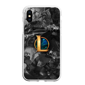 Чехол для iPhone XS Max матовый с принтом League of Legends Black&White в Петрозаводске, Силикон | Область печати: задняя сторона чехла, без боковых панелей | blackandwhite | leagueoflegends | катарина | логотип | фортуна