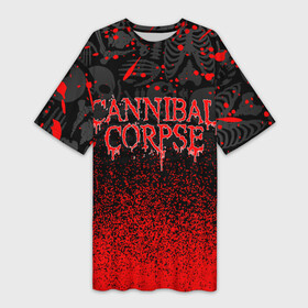 Платье-футболка 3D с принтом CANNIBAL CORPSE в Петрозаводске,  |  | cannibal corpse | evisceration plague | hammer smashed face. | violence unimagined | дэт метал | музыка | рок | труп каннибала
