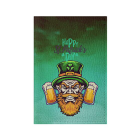 Обложка для паспорта матовая кожа с принтом Happy Saint Patricks Day в Петрозаводске, натуральная матовая кожа | размер 19,3 х 13,7 см; прозрачные пластиковые крепления | saint patricks day | арт | графика | март | патрик | святой патрик