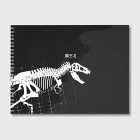 Альбом для рисования с принтом T-rex в Петрозаводске, 100% бумага
 | матовая бумага, плотность 200 мг. | t rex | динозавр | древний | иероглифы | краска | разводы | скелет | тиранозавр | череп