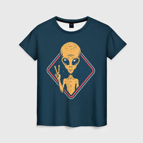 Женская футболка 3D с принтом НЛО / UFO в Петрозаводске, 100% полиэфир ( синтетическое хлопкоподобное полотно) | прямой крой, круглый вырез горловины, длина до линии бедер | ufo | брат по разуму | зеленый человечек | инопланетец | инопланетник | инопланетный гость | инопланетянин | марсианин | нло | пришелец