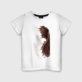 Детская футболка хлопок с принтом Шоколад в Петрозаводске, 100% хлопок | круглый вырез горловины, полуприлегающий силуэт, длина до линии бедер | chocolate | dark | milk | молоко | темный | шоколад