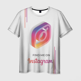 Мужская футболка 3D с принтом Инстаграм / Instagram в Петрозаводске, 100% полиэфир | прямой крой, круглый вырез горловины, длина до линии бедер | facebook | instagram | инста | инстаграм | платформа | приложение | редактор фотографий | социальная сеть | соцсеть