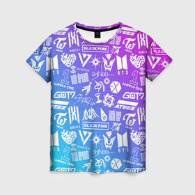 Женская футболка 3D с принтом K-POP | Лучшие Группы в Петрозаводске, 100% полиэфир ( синтетическое хлопкоподобное полотно) | прямой крой, круглый вырез горловины, длина до линии бедер | ateez | bangtan | black pink | blackpink | boys | bts | exo | g dragon | got7 | jin | k pop | kpop | love | min yoon | monsta x | nct | seoul | seventeen | sninee | stray kids | straykids | suga | twice | арэм | бойбенд | бойбэнд | бтс | ви | вс