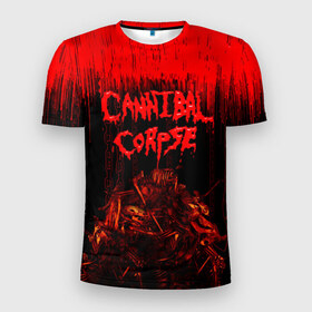 Мужская футболка 3D спортивная с принтом CANNIBAL CORPSE в Петрозаводске, 100% полиэстер с улучшенными характеристиками | приталенный силуэт, круглая горловина, широкие плечи, сужается к линии бедра | Тематика изображения на принте: blood | cannibal corpse | death metal | grunge | hardcore | music | punk | rock | usa | группа | канибал | кровь | метал | музыка | рок | сша | труп