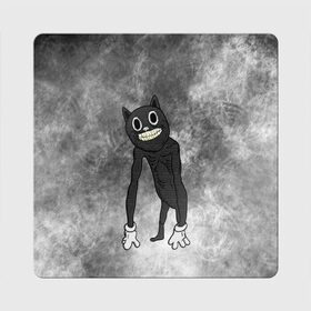 Магнит виниловый Квадрат с принтом Cartoon cat в Петрозаводске, полимерный материал с магнитным слоем | размер 9*9 см, закругленные углы | cartoon cat | crazy | horror | kitty | monster | безумный | враг | животные | зверь | злодей | злой кот | зубы | картун кэт | киска | кот | кошак | монстр | мультяшный кот | оскал | персонаж | страшилки | сумасшедший