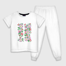 Детская пижама хлопок с принтом Цветы в Петрозаводске, 100% хлопок |  брюки и футболка прямого кроя, без карманов, на брюках мягкая резинка на поясе и по низу штанин
 | букет | картинки | лепестки | лето | популярные | прикольные | тренды | цветы