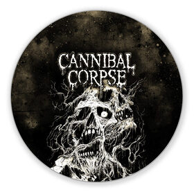 Коврик для мышки круглый с принтом Cannibal Corpse в Петрозаводске, резина и полиэстер | круглая форма, изображение наносится на всю лицевую часть | canibal corpse | cannibal corpse | death metal | группы | дэт метал | канибал корпс | метал | рок