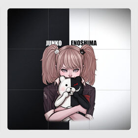 Магнитный плакат 3Х3 с принтом MONOKUMA  JUNKO в Петрозаводске, Полимерный материал с магнитным слоем | 9 деталей размером 9*9 см | anime | danganronpa | enoshima | junko | monokuma | аниме | джунко | игра | манга | медведь | монокума | робот медведь | эношима