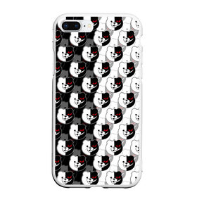 Чехол для iPhone 7Plus/8 Plus матовый с принтом MONOKUMA  МОНОКУМА PATTERN в Петрозаводске, Силикон | Область печати: задняя сторона чехла, без боковых панелей | anime | danganronpa | enoshima | junko | monokuma | аниме | джунко | игра | манга | медведь | монокума | робот медведь | эношима