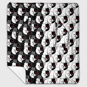 Плед с рукавами с принтом MONOKUMA  МОНОКУМА PATTERN в Петрозаводске, 100% полиэстер | Закругленные углы, все края обработаны. Ткань не мнется и не растягивается. Размер 170*145 | anime | danganronpa | enoshima | junko | monokuma | аниме | джунко | игра | манга | медведь | монокума | робот медведь | эношима