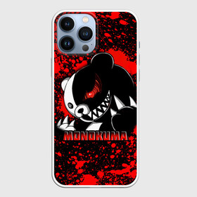 Чехол для iPhone 13 Pro Max с принтом MONOKUMA  МОНОКУМА BLOOD в Петрозаводске,  |  | anime | danganronpa | enoshima | junko | monokuma | аниме | джунко | игра | кровь | манга | медведь | монокума | робот медведь | эношима