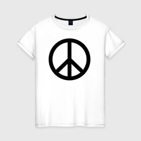 Женская футболка хлопок с принтом Символ  в Петрозаводске, 100% хлопок | прямой крой, круглый вырез горловины, длина до линии бедер, слегка спущенное плечо | знак | мир | планета | свобода | символ