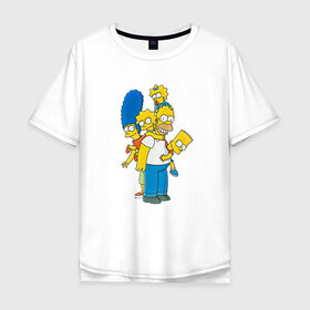 Мужская футболка хлопок Oversize с принтом Sipmpsons в Петрозаводске, 100% хлопок | свободный крой, круглый ворот, “спинка” длиннее передней части | simpsons | гомер | мультик | сериал | симпсоны | фильм