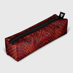 Пенал 3D с принтом Red Snake в Петрозаводске, 100% полиэстер | плотная ткань, застежка на молнии | Тематика изображения на принте: reptile | scale | skin | snake | чешуя