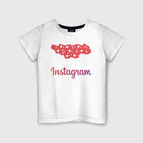 Детская футболка хлопок с принтом Instagram в Петрозаводске, 100% хлопок | круглый вырез горловины, полуприлегающий силуэт, длина до линии бедер | facebook | instagram | инста | инстаграм | платформа | приложение | редактор фотографий | социальная сеть | соцсеть