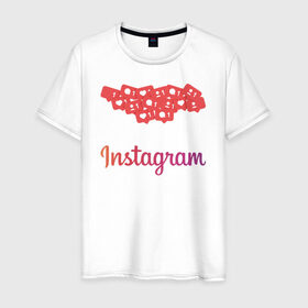 Мужская футболка хлопок с принтом Instagram в Петрозаводске, 100% хлопок | прямой крой, круглый вырез горловины, длина до линии бедер, слегка спущенное плечо. | facebook | instagram | инста | инстаграм | платформа | приложение | редактор фотографий | социальная сеть | соцсеть