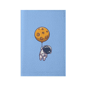 Обложка для паспорта матовая кожа с принтом Космонавт с шариком в Петрозаводске, натуральная матовая кожа | размер 19,3 х 13,7 см; прозрачные пластиковые крепления | Тематика изображения на принте: cosmonaut | граффити | космонавт | космонавт с шариком | космос | милый космонавт | рисунок | шарик планета