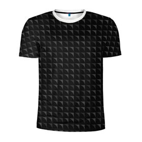 Мужская футболка 3D спортивная с принтом Геометрия паттерн в Петрозаводске, 100% полиэстер с улучшенными характеристиками | приталенный силуэт, круглая горловина, широкие плечи, сужается к линии бедра | абстракция | геометрия | квадраты | углы | чешуя