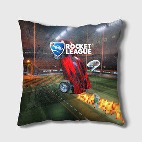 Подушка 3D с принтом Rocket League в Петрозаводске, наволочка – 100% полиэстер, наполнитель – холлофайбер (легкий наполнитель, не вызывает аллергию). | состоит из подушки и наволочки. Наволочка на молнии, легко снимается для стирки | cars | game | games | rocket league | гонка | гонки | машина | машины | рокет лига