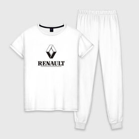 Женская пижама хлопок с принтом Renault Logo | Рено логотип в Петрозаводске, 100% хлопок | брюки и футболка прямого кроя, без карманов, на брюках мягкая резинка на поясе и по низу штанин | duster | life | logan | of | renault | reno | дастер | знак | значок | логан | лого | рено | француз