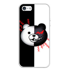 Чехол для iPhone 5/5S матовый с принтом monokuma и епи в Петрозаводске, Силикон | Область печати: задняя сторона чехла, без боковых панелей | anime | danganronpa | enoshima | junko | monokuma | аниме | джунко | игра | манга | медведь | монокума | робот медведь | эношима