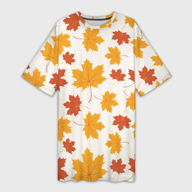 Платье-футболка 3D с принтом Осень   Autumn в Петрозаводске,  |  | autumn | indian summer | leaf fall | maple | maple leaf | season | бабье лето | время года | клён | кленовый лист | листопад | осень