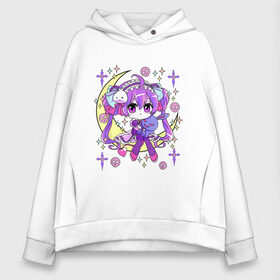 Женское худи Oversize хлопок с принтом Cute Chibi Kawaii в Петрозаводске, френч-терри — 70% хлопок, 30% полиэстер. Мягкий теплый начес внутри —100% хлопок | боковые карманы, эластичные манжеты и нижняя кромка, капюшон на магнитной кнопке | Тематика изображения на принте: anime | chibi | cute | devil | girls | goth | kawaii | loli | made | manga | pastel | skull | star | аниме | бантики | гот | готик | готичная | девочка | девушка | доли | звезды | каваи | кавай | луна | манга | месяц | милая | мишка | плюшевый