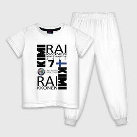 Детская пижама хлопок с принтом Kimi Raikkonen в Петрозаводске, 100% хлопок |  брюки и футболка прямого кроя, без карманов, на брюках мягкая резинка на поясе и по низу штанин
 | f1 | kimi raikkonen | кими | райкконен | формула 1