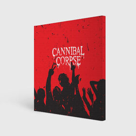 Холст квадратный с принтом Cannibal Corpse | Труп Каннибала (Z) в Петрозаводске, 100% ПВХ |  | cannibal | cannibal corpse | corpse | death metal | deathgrind | алекс уэбстер | брутальный дэт метал | дэт метал | дэтграйнд | пол мазуркевич | роб барретт | труп каннибала