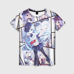 Женская футболка 3D с принтом Kantai Collection Hibiki в Петрозаводске, 100% полиэфир ( синтетическое хлопкоподобное полотно) | прямой крой, круглый вырез горловины, длина до линии бедер | аниме | девочка | пингвин | флотская коллекция | хибики