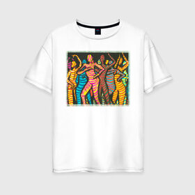 Женская футболка хлопок Oversize с принтом Люди в танце Дискотека в Петрозаводске, 100% хлопок | свободный крой, круглый ворот, спущенный рукав, длина до линии бедер
 | движения | дискотека | линии | люди | музыка | отрыв | песни | скопление | танец | тела