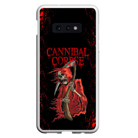 Чехол для Samsung S10E с принтом Cannibal Corpse | Труп Каннибала (Z) в Петрозаводске, Силикон | Область печати: задняя сторона чехла, без боковых панелей | cannibal | cannibal corpse | corpse | death metal | deathgrind | алекс уэбстер | брутальный дэт метал | дэт метал | дэтграйнд | пол мазуркевич | роб барретт | труп каннибала