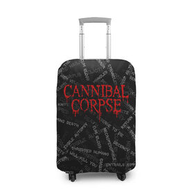 Чехол для чемодана 3D с принтом Cannibal Corpse | Songs (Z) в Петрозаводске, 86% полиэфир, 14% спандекс | двустороннее нанесение принта, прорези для ручек и колес | cannibal | cannibal corpse | corpse | death metal | deathgrind | алекс уэбстер | брутальный дэт метал | дэт метал | дэтграйнд | пол мазуркевич | роб барретт | труп каннибала