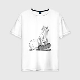 Женская футболка хлопок Oversize с принтом Выдающиеся звери Легоси в Петрозаводске, 100% хлопок | свободный крой, круглый ворот, спущенный рукав, длина до линии бедер
 | аниме | волк | выдающиеся | заяц | звери | кролик | легоси | луис | олень | сезон | хару