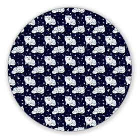 Коврик для мышки круглый с принтом Милая Шиба Ину в Петрозаводске, резина и полиэстер | круглая форма, изображение наносится на всю лицевую часть | звезды | ину | космос | луна | ракета | собаки | спит | хатико | шиба | японская