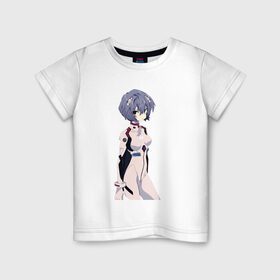 Детская футболка хлопок с принтом Ayanami Rei в Петрозаводске, 100% хлопок | круглый вырез горловины, полуприлегающий силуэт, длина до линии бедер | anime | evangelion | manga | аниме | аска | девушка | ева 20 | евангелион | манга