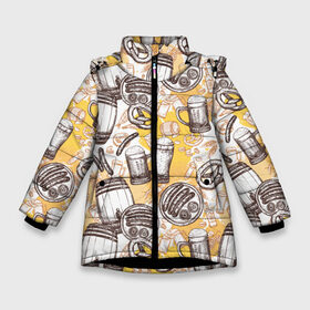Зимняя куртка для девочек 3D с принтом Пиво / Beer в Петрозаводске, ткань верха — 100% полиэстер; подклад — 100% полиэстер, утеплитель — 100% полиэстер. | длина ниже бедра, удлиненная спинка, воротник стойка и отстегивающийся капюшон. Есть боковые карманы с листочкой на кнопках, утяжки по низу изделия и внутренний карман на молнии. 

Предусмотрены светоотражающий принт на спинке, радужный светоотражающий элемент на пуллере молнии и на резинке для утяжки. | barrel | beer | dark | foam | keg | light | mug | non alcoholic | oktoberfest | sausages | unfiltered | velvet | бархатное | бокал | бочка | кега | кружка | нефильтрованное | октоберфест | пенное | светлое | сосиски | темно