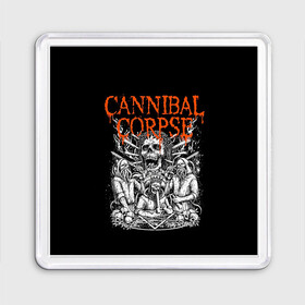 Магнит 55*55 с принтом Cannibal Corpse в Петрозаводске, Пластик | Размер: 65*65 мм; Размер печати: 55*55 мм | Тематика изображения на принте: at | back | birth | bleeding | bloodthirst | butchered | cannibal | corpse | eaten | evisceration | gallery | kill | kreaton | life | mutilated | obsessed | of | slayer | sodom | spawn | suicide | the | to | tomb | unimagined | vile | v