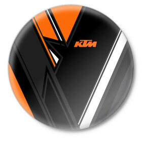 Значок с принтом KTM | КТМ в Петрозаводске,  металл | круглая форма, металлическая застежка в виде булавки | Тематика изображения на принте: enduro | ktm | moto | moto sport | motocycle | orange | sportmotorcycle | ктм | мото | мото спорт | мотоспорт | оранжевый | спорт мото