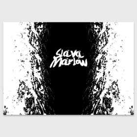 Поздравительная открытка с принтом SLAVA MARLOW | СЛАВА МАРЛОУ в Петрозаводске, 100% бумага | плотность бумаги 280 г/м2, матовая, на обратной стороне линовка и место для марки
 | Тематика изображения на принте: rap | slava marlow | артём готлиб | видеоблогер и рэпер | российский музыкальный продюсер | рэп | слава марлоу