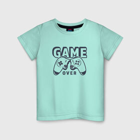 Детская футболка хлопок с принтом Game over в Петрозаводске, 100% хлопок | круглый вырез горловины, полуприлегающий силуэт, длина до линии бедер | game over | джойстик | игра окончена | пульт | сломанный джойстик